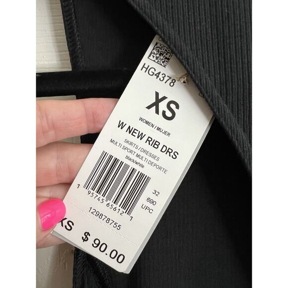 ADIDAS Black New Ribbed Sleeveless Athletic Midi Dress - Picture 10 of 12